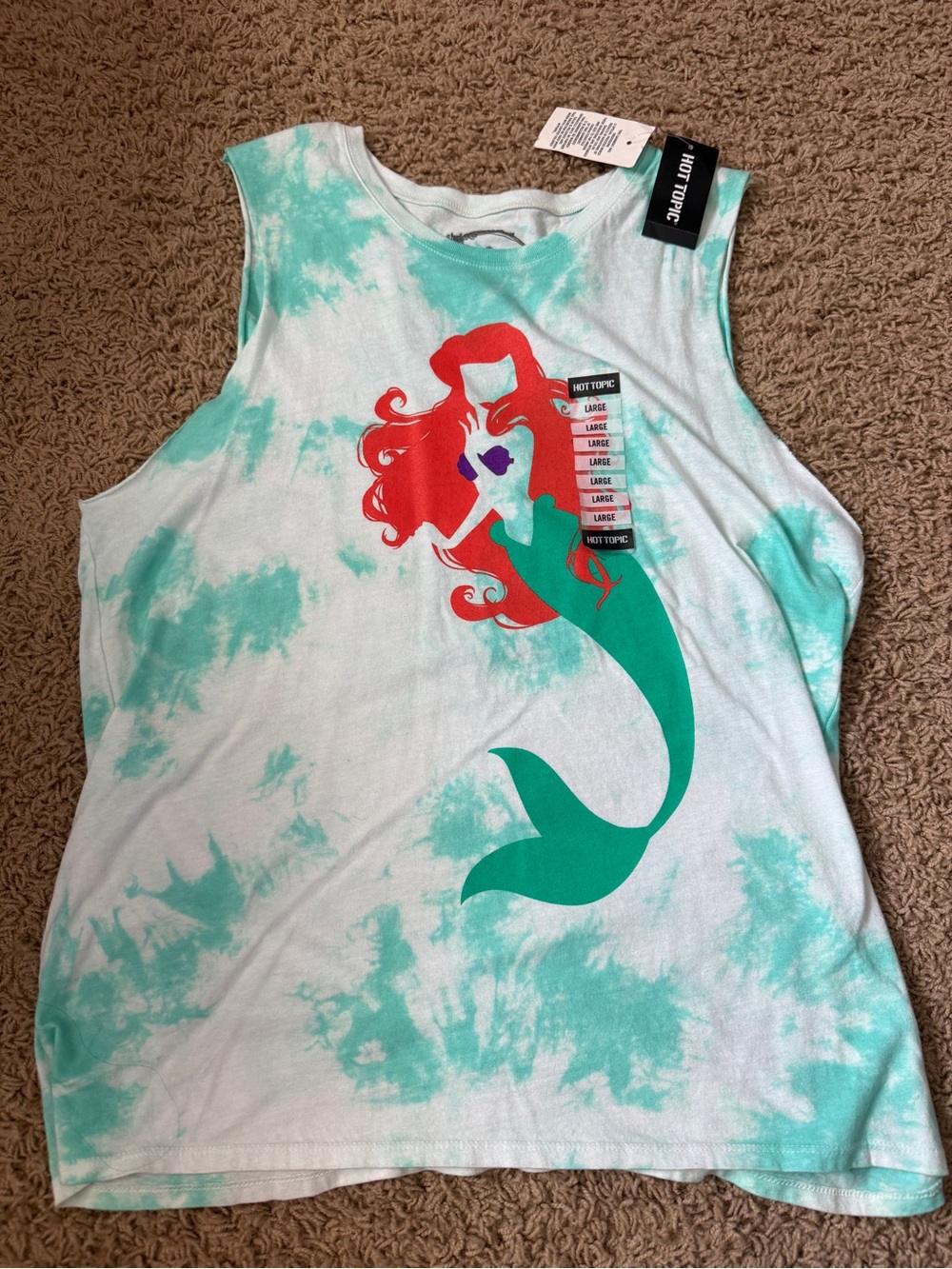 Hot Topic Ariel Tie-Dye Sleeveless Tank Top  LG